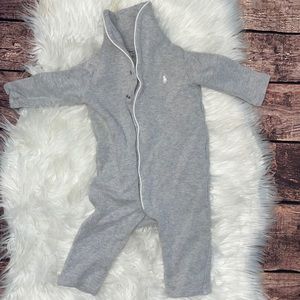 POLO-polo Ralph Lauren baby boy, coverall-grey, 9 months.